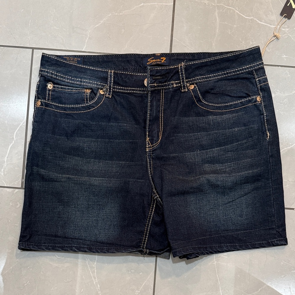 Seven7 Women's Deep Indigo Jean Shorts